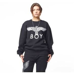 BOY LONDON BOY Eagle Black 100% Cotton Crew Neck Sweatshirt- Size Small